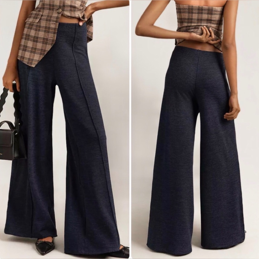 NWT Maeve Anthropologie Knit Wide Leg Pull On Pants Size Small